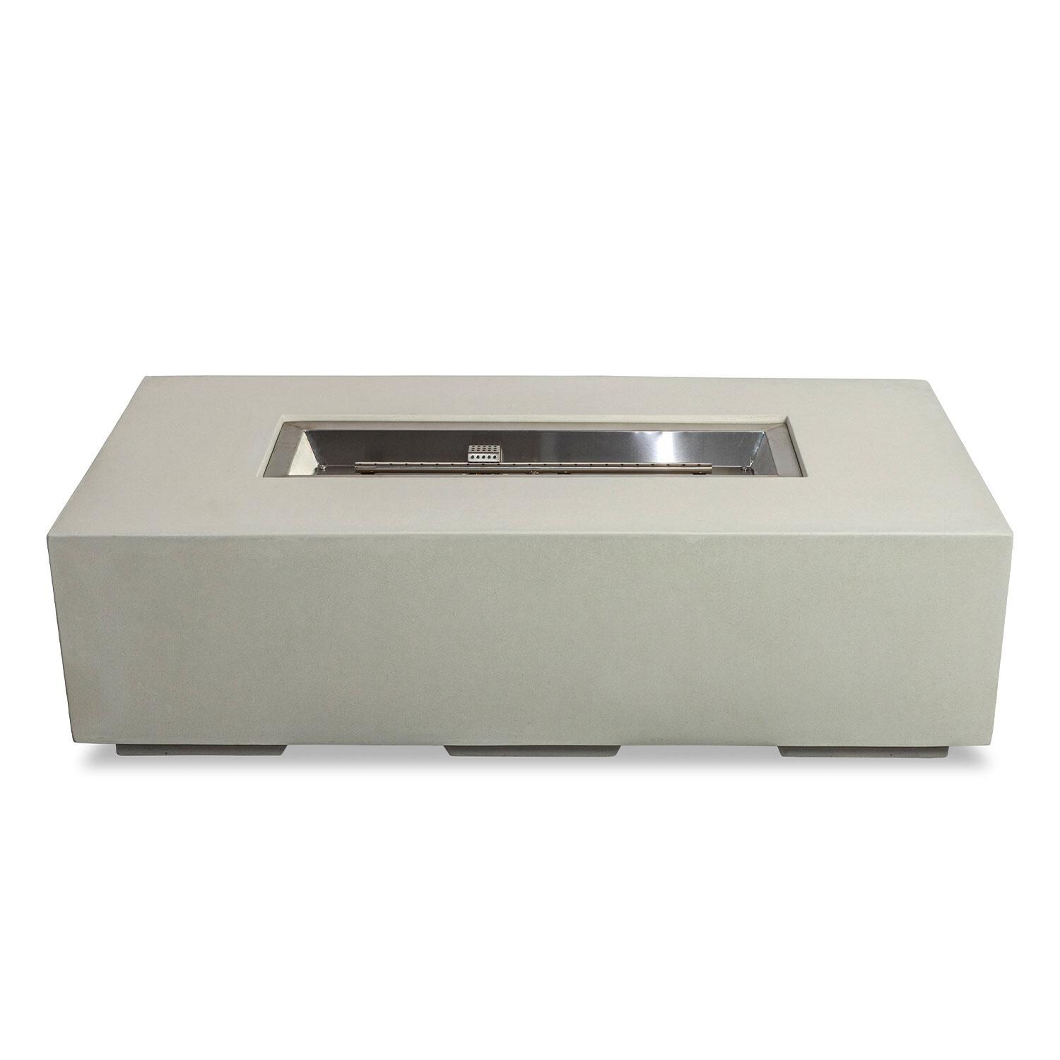 Glenwood 55-in Rectangular Concrete Natural Gas Fire Pit in White by Lakeview Outdoor Designs - Empty - Detail thumbnail