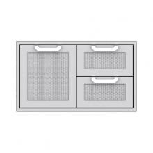 Hestan 36-Inch Double Drawer And Single Storage Door Combo - Steeletto - AGSDR36-SS image