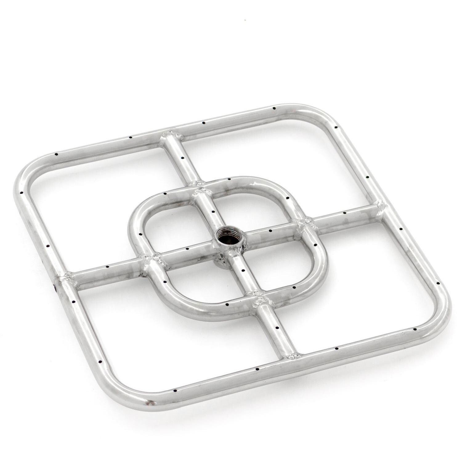BBQGuys Signature Series 12-Inch Square Natural Gas Double-Ring Burner - Stainless Steel thumbnail