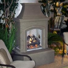 American Fyre Designs Chica 39-Inch Outdoor Natural Gas Fireplace - Smoke image