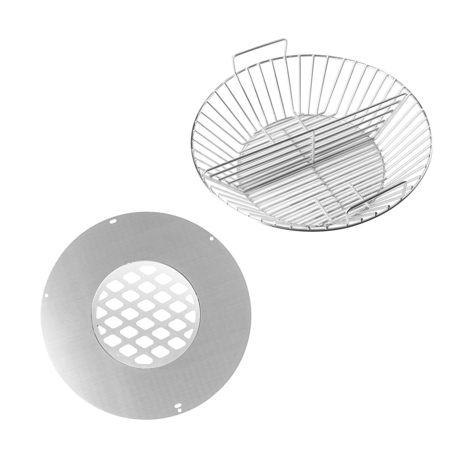 BBQGuys Signature Series Stainless Steel Kamado 2-Piece Bundle - Fits Big Green Egg Large & Kamado Joe Classic