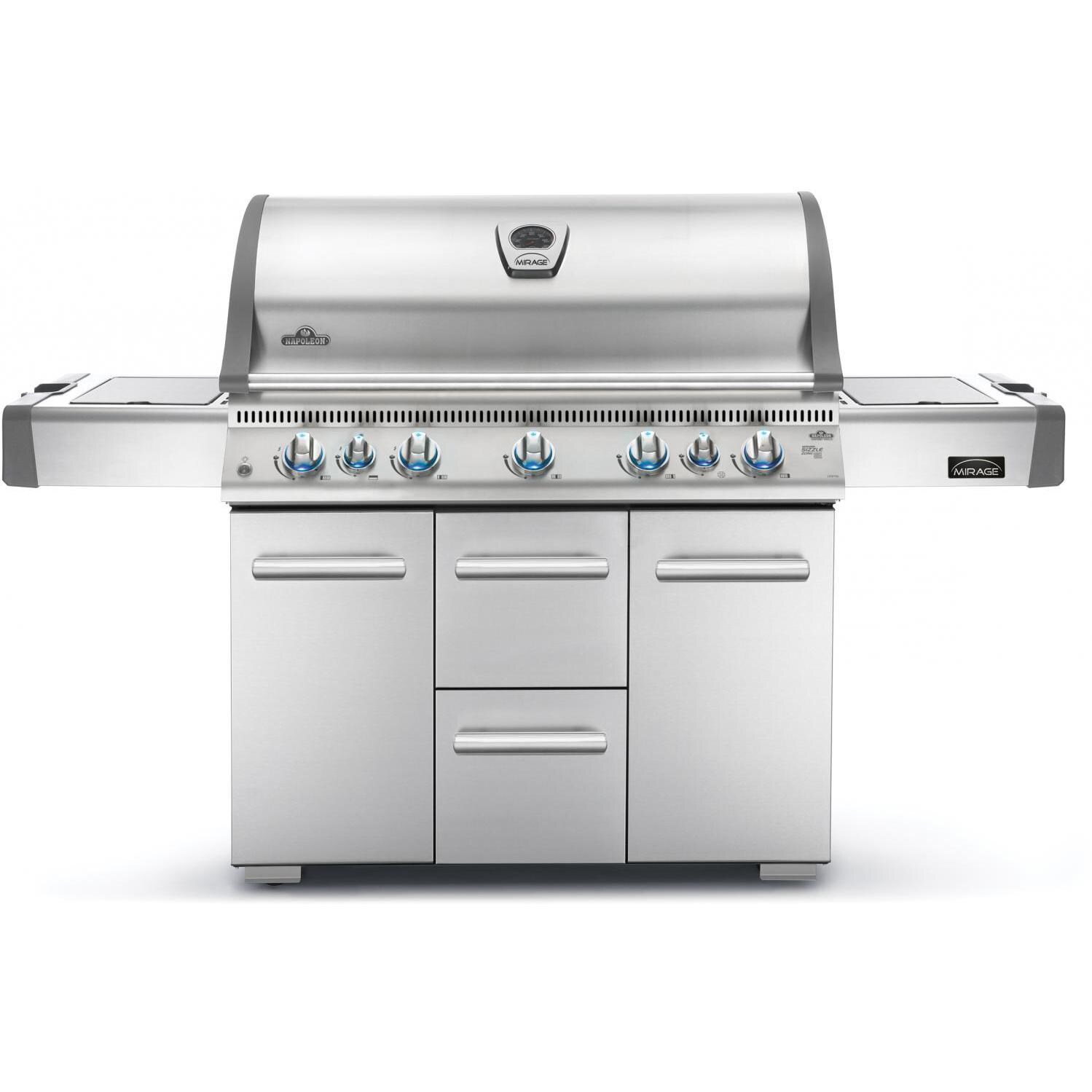 Napoleon Mirage 730 Natural Gas Grill With Rear Infrared Burner, Sear Burner, And Side Burner On Cart thumbnail
