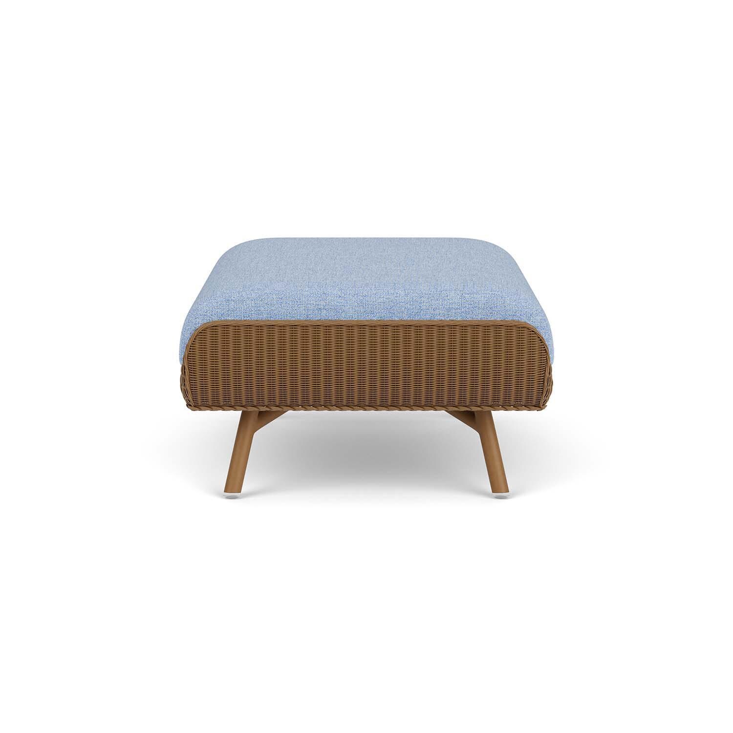Lloyd Flanders Essence Ottoman W/Demo Skyway Fabric - Hickory Finish - Side thumbnail