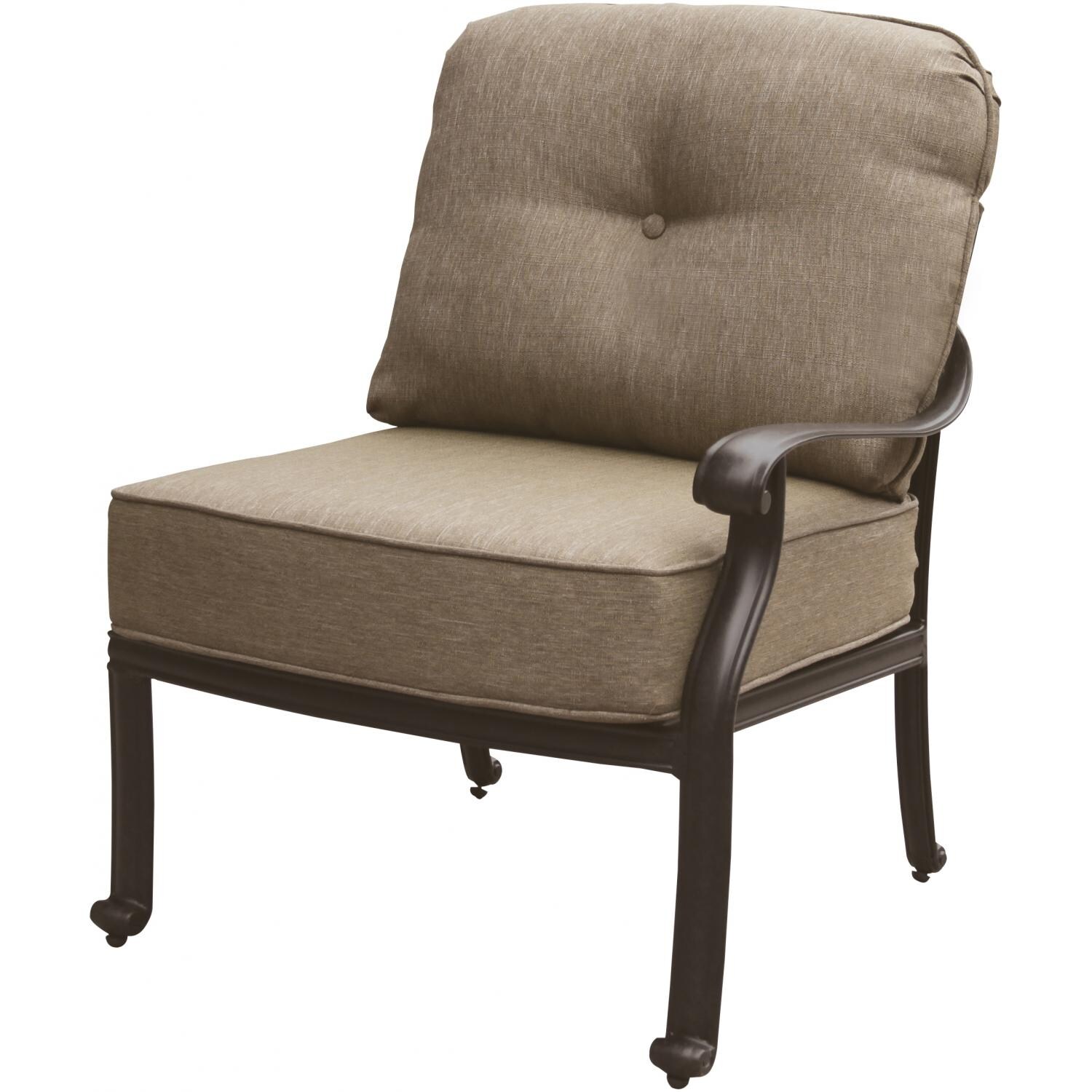 Darlee Elisabeth Cast Aluminum Patio Sectional Arm Chair - Right Facing