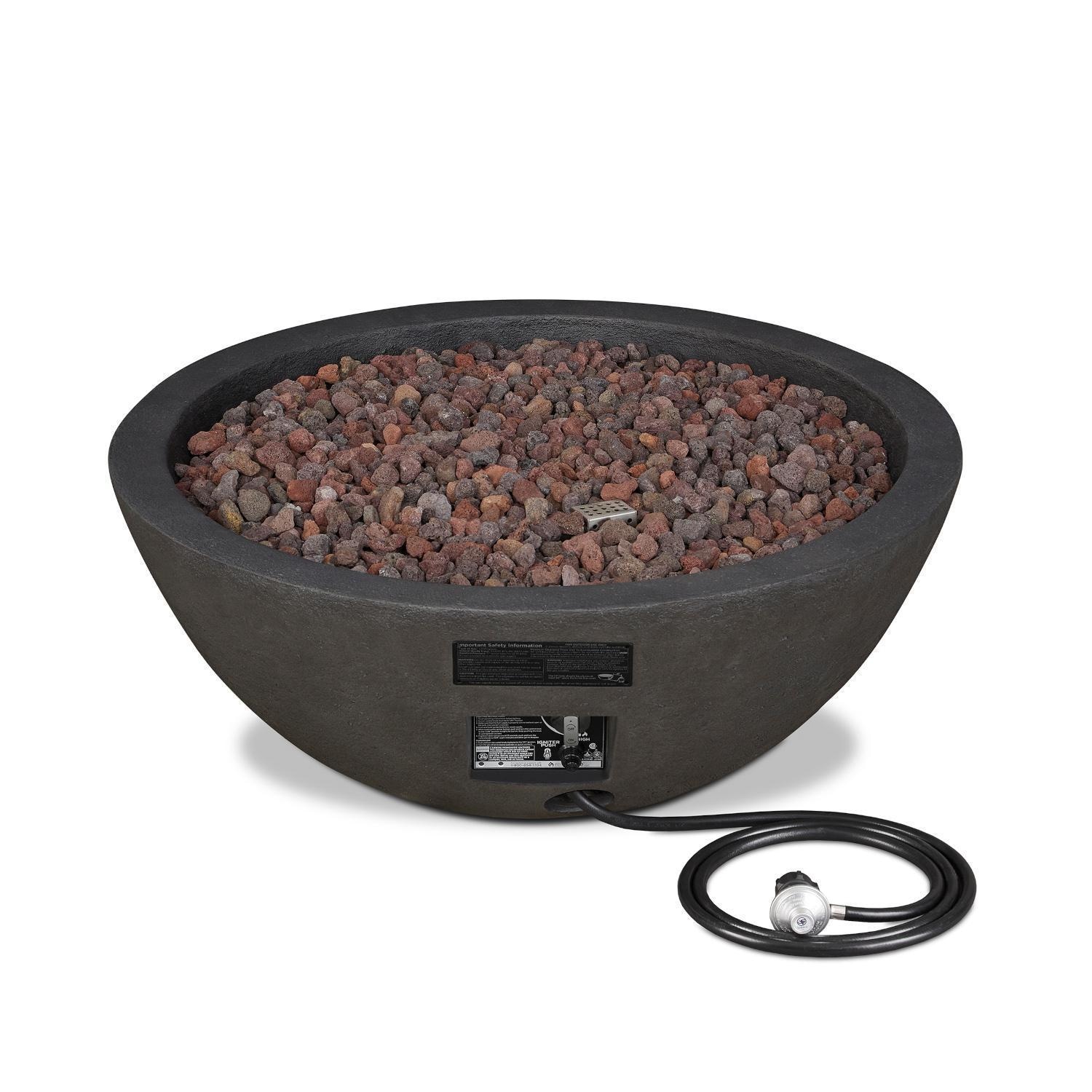 Lakeview Outdoor Designs SC-C539NG-SHL Creekwood 36-Inch Round Natural Gas Fire Bowl - Top - White Background thumbnail