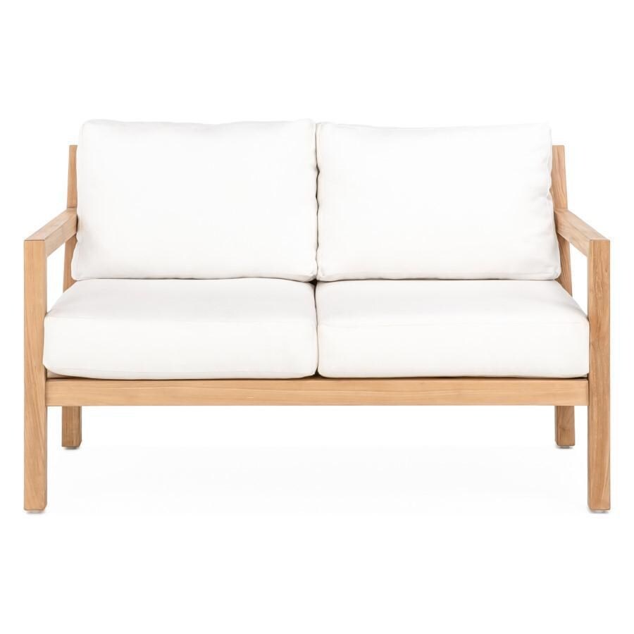 Teak + Table Monday Teak Patio Loveseat in Natural - White Background thumbnail