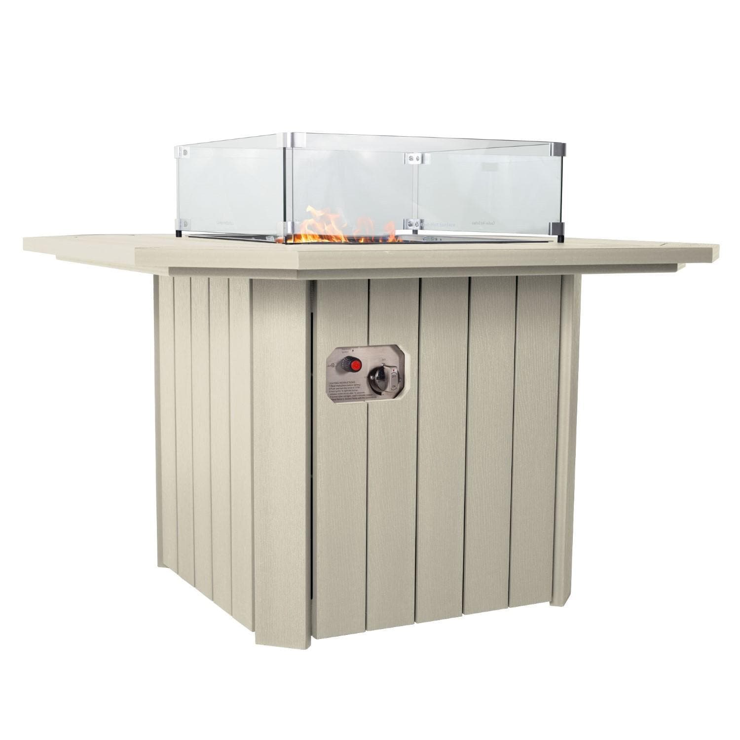 Harborview Octagonal Fire Pit Table in Whitewash by Lakeview Outdoor Designs - Controls - White Background thumbnail