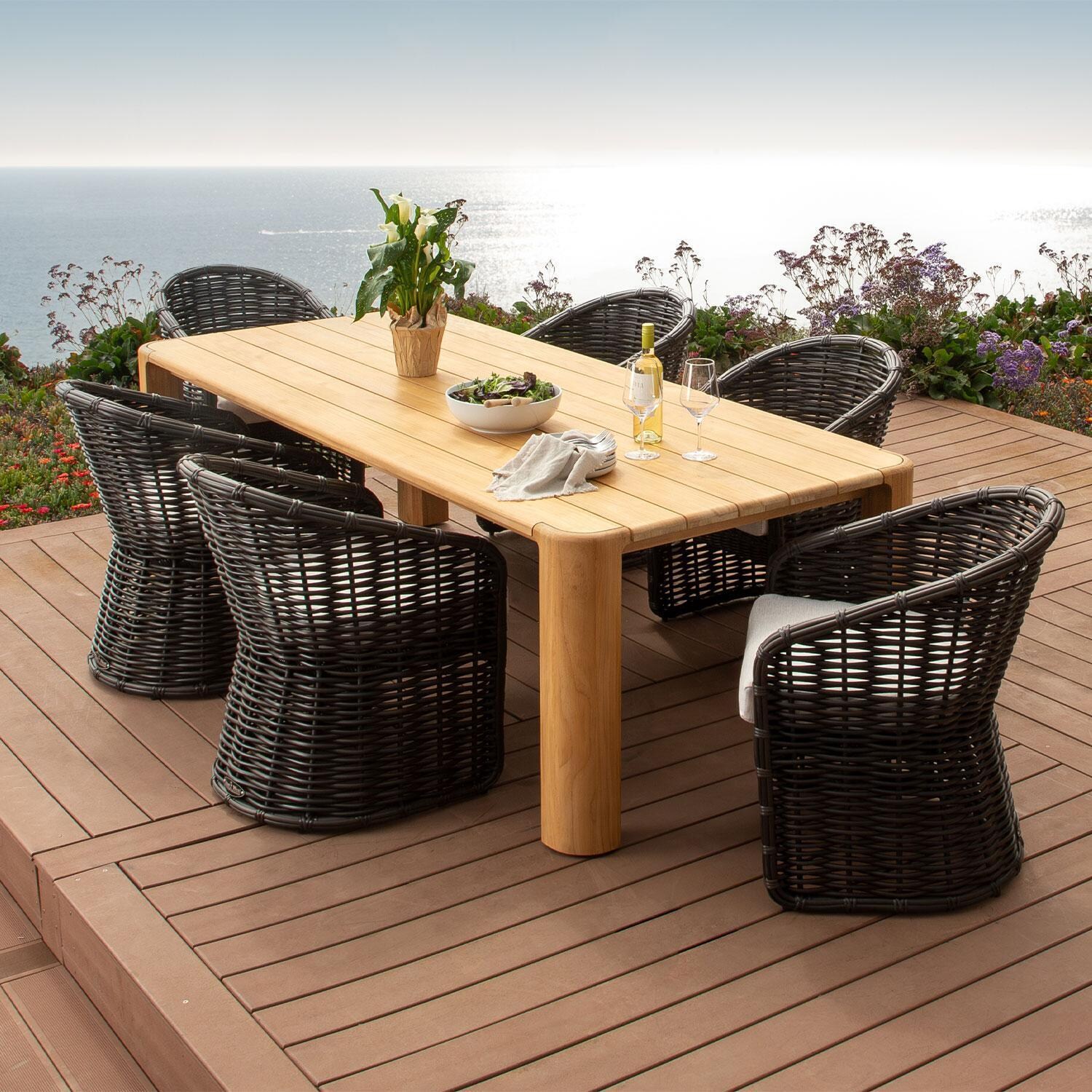 Cabo 7 Pc Teak Dining Set w/ Teak Table By Sunset West - Patio - Lifestyle thumbnail