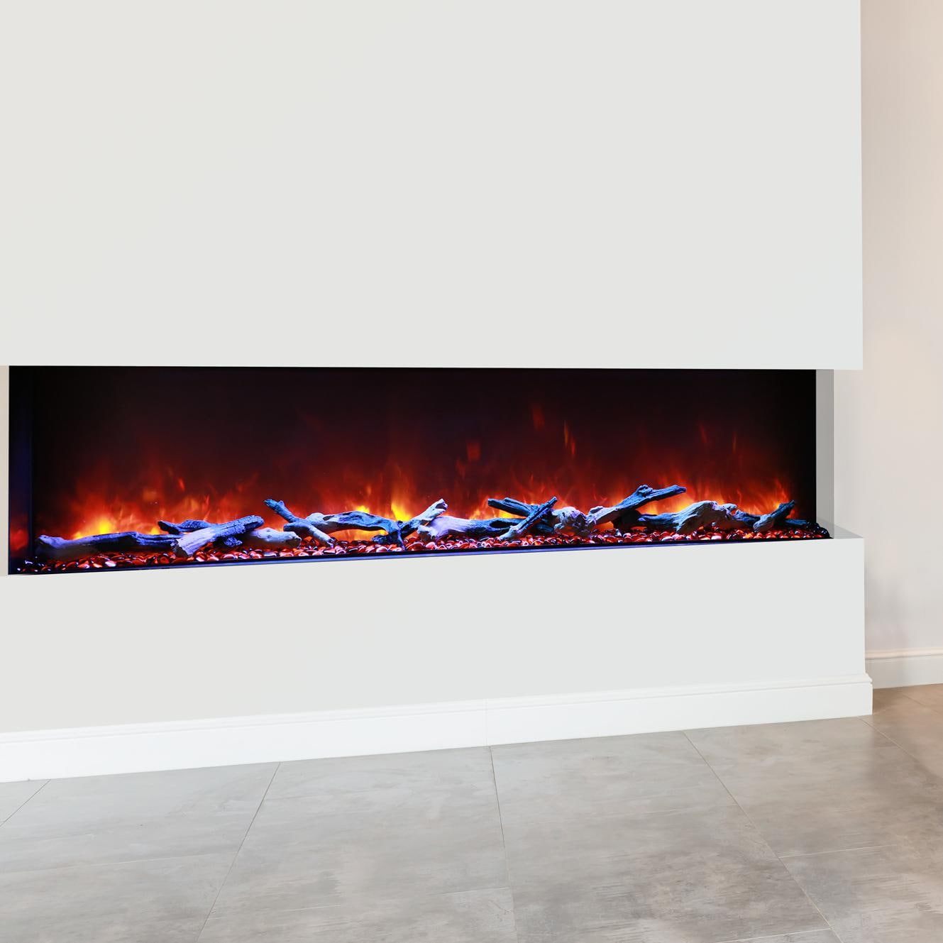 Amantii Tru View 72Inch BuiltIn Three Sided Electric Fireplace
