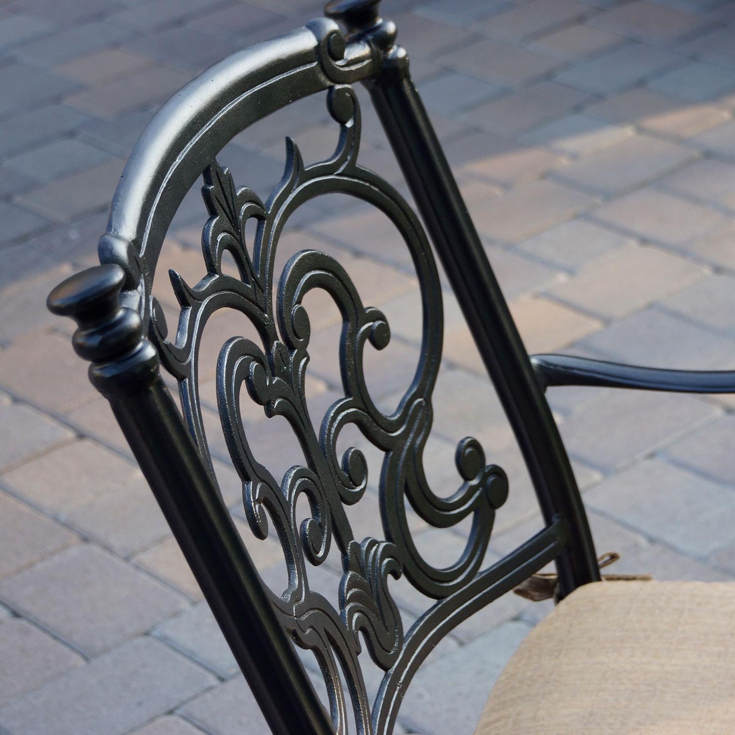 Darlee B/201010-3-2 Santa Barbara 2 Piece Cast Aluminum Patio Swivel Rocker Dining Chair Set Side View - Detail thumbnail