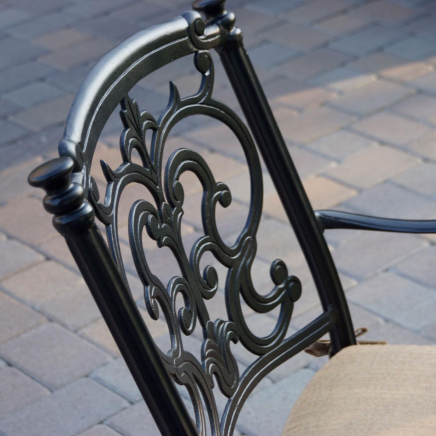 Darlee B/201010-3-2 Santa Barbara 2 Piece Cast Aluminum Patio Swivel Rocker Dining Chair Set Side View - Detail thumbnail