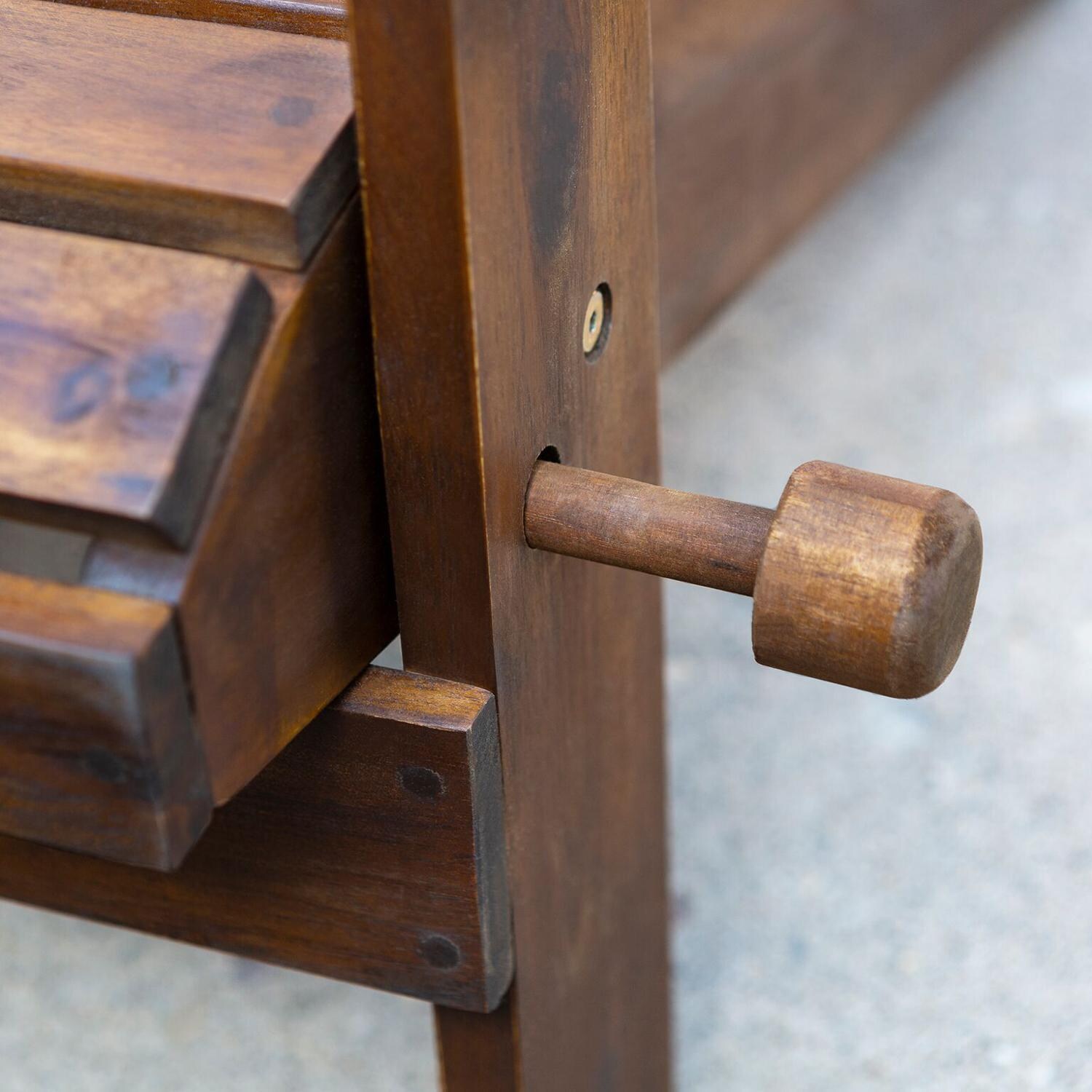 Ultimate Patio Folding Acacia Patio Adirondack Chair - Dark Brown - Pin Detail thumbnail