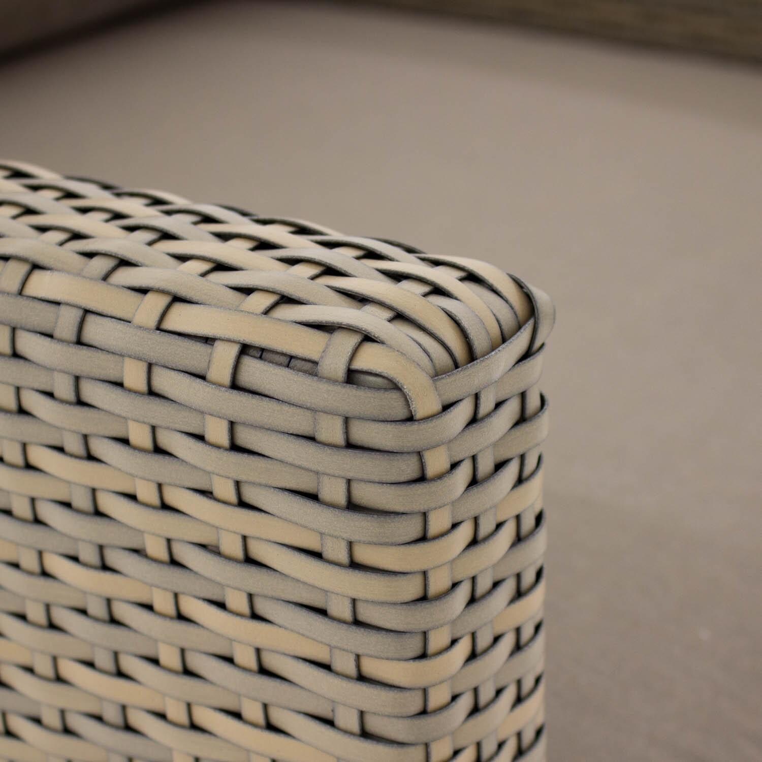 Lafitte Wicker Patio Dining Chair W/ Sunbrella Canvas Taupe Cushion - Arm Detail thumbnail