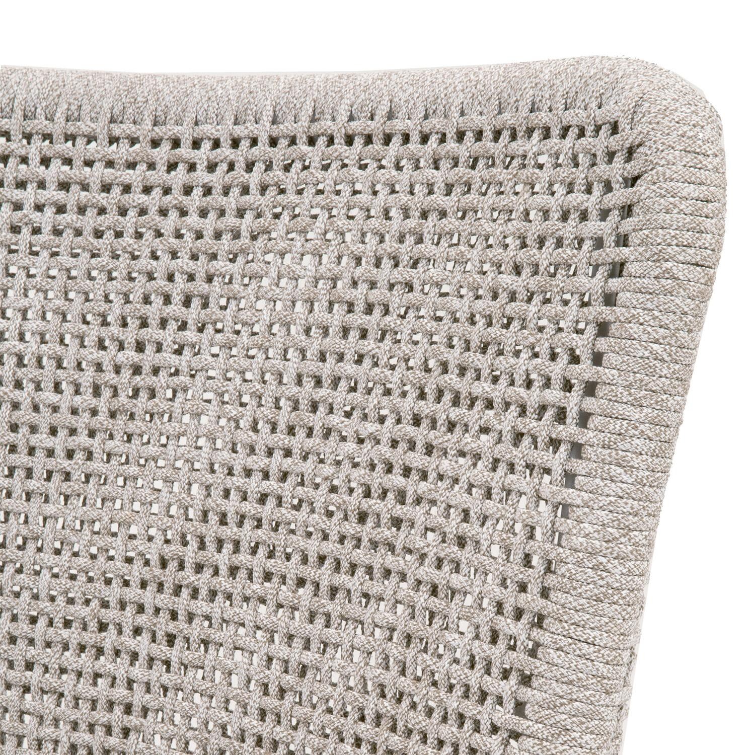 Lakeview Corbin Bay Woven Rope Counter Bar Stool in Taupe & White - Back Detail thumbnail