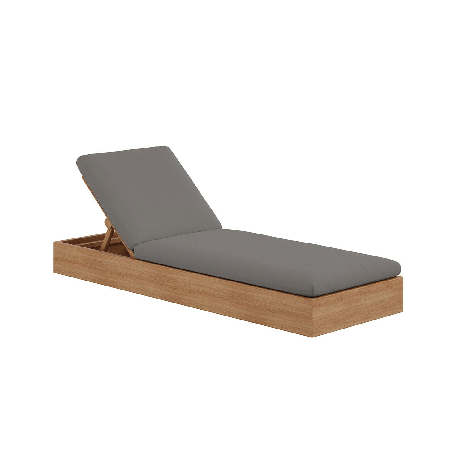 Bellawood Teak Chaise Lounge in Charcoal by Lakeview Outdoor Designs - White Background thumbnail