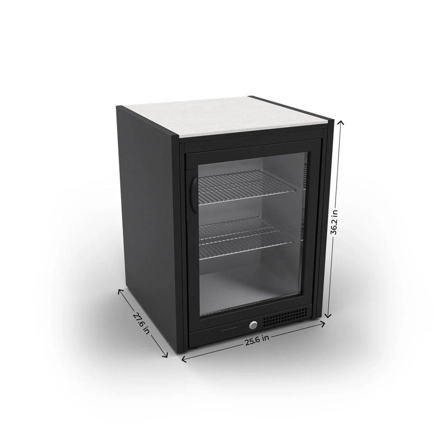 Fontana Forni Fridge Module W/ Iron Frost Countertop & End Panel - Dimensional thumbnail