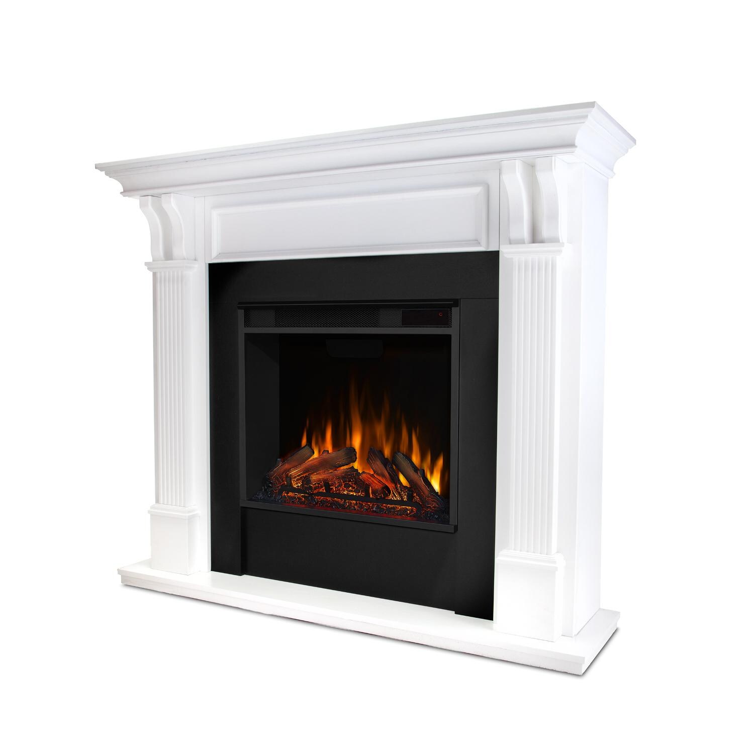 Real Flame - 7100E-W - Ashley 48-Inch Electric Fireplace With Mantel - White - Front thumbnail