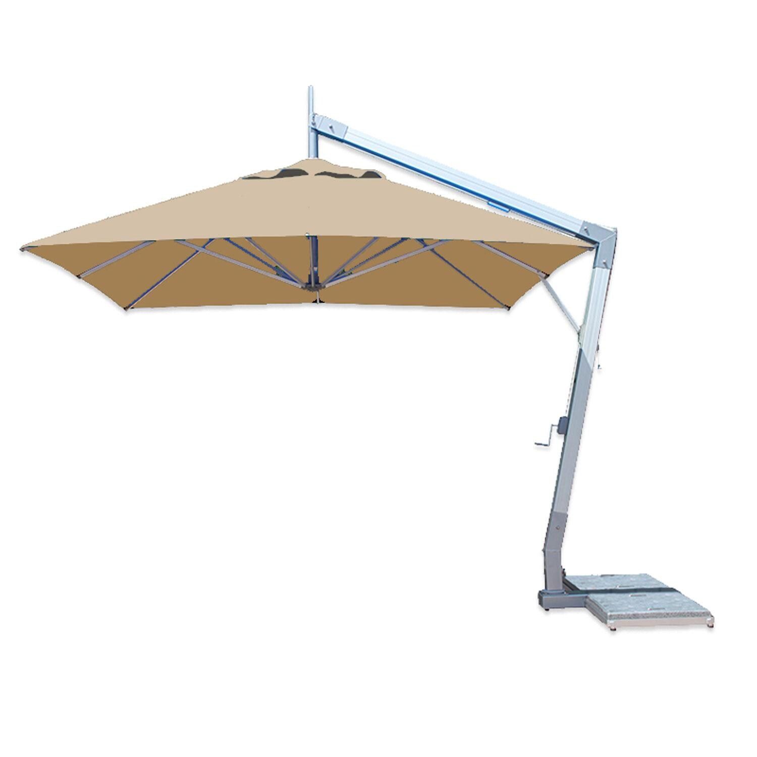 Bambrella Hurricane 10 Ft Square Side Pole Umbrella - Harvest Wheat Canopy