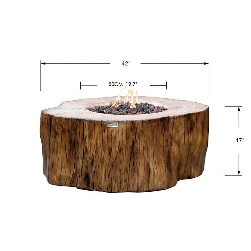 Elementi OFG145RW-LP Manchester 42-Inch Round Propane Fire Pit Table - Dimensions - Dimensional thumbnail
