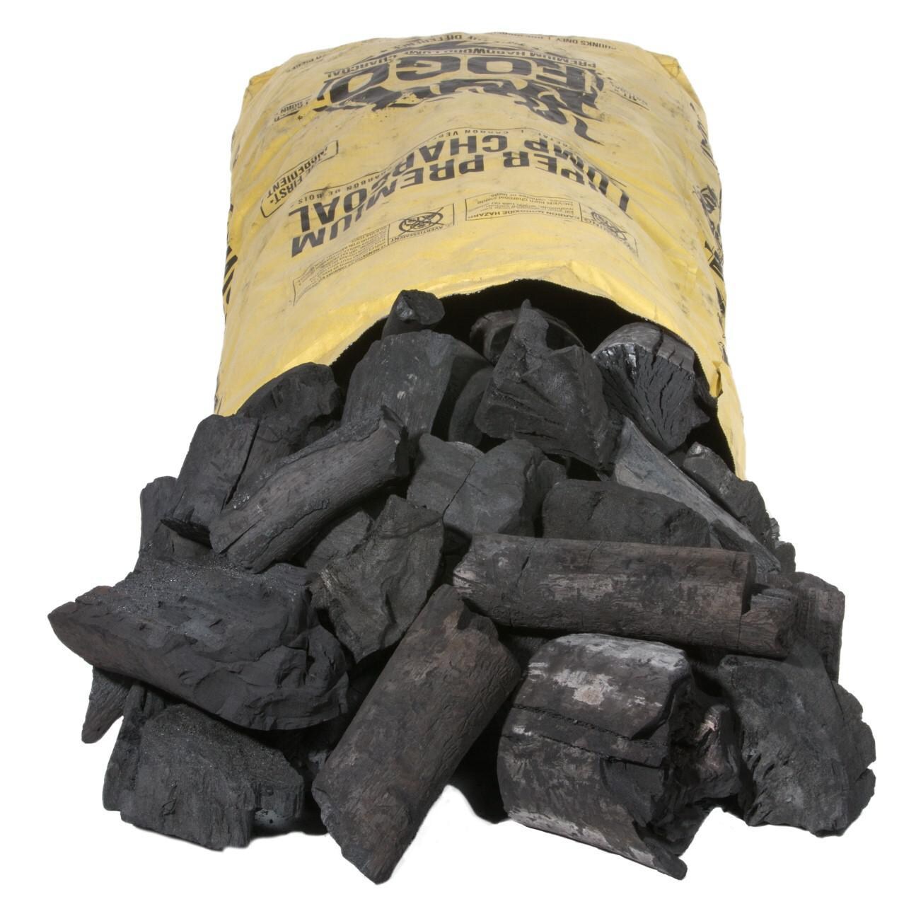FOGO Charcoal FP35 Super Premium Natural Hardwood Lump Charcoal - 35 Lbs - Open Bag thumbnail