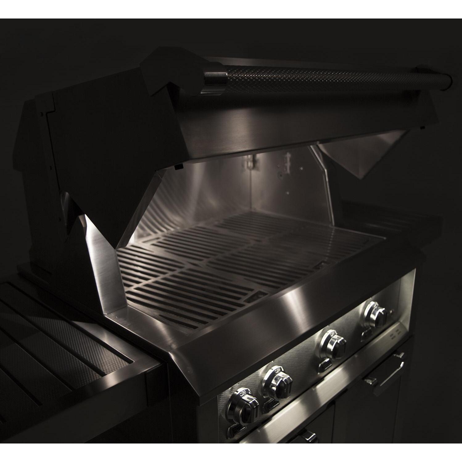 Hestan 30-Inch Freestanding Gas Grill - Stadium & Control Panel Lighting