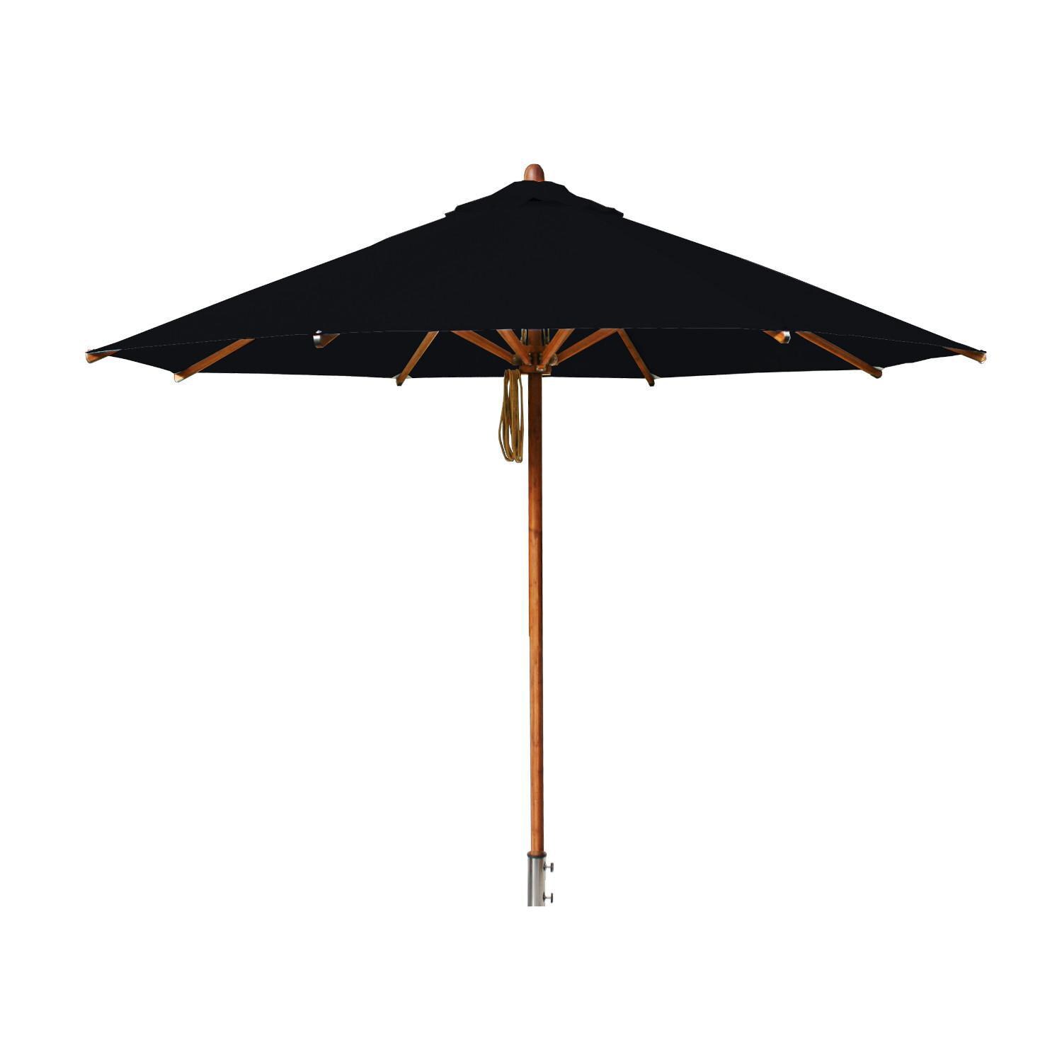 Bambrella Levante 10 Ft. Round Market Umbrella With 2-Inch Pole & Black Canopy (Umbrella Base Not Included) thumbnail