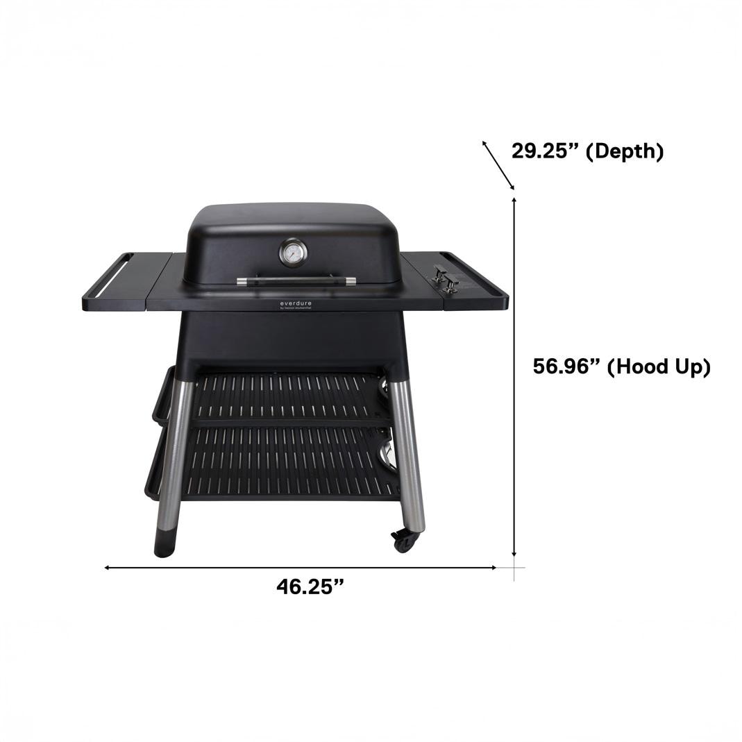 Everdure HBG2BUS Everdure FORCE 48-in 2 Burner Propane Grill w/ Stand - Black - HBG2BUS - Dimensions - Dimensional thumbnail