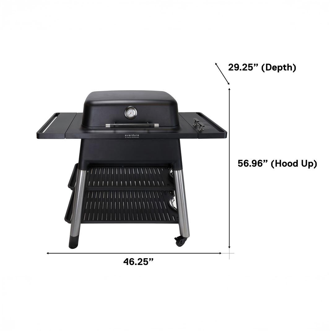 Everdure HBG2BUS Everdure FORCE 48-in 2 Burner Propane Grill w/ Stand - Black - HBG2BUS - Dimensions - Dimensional