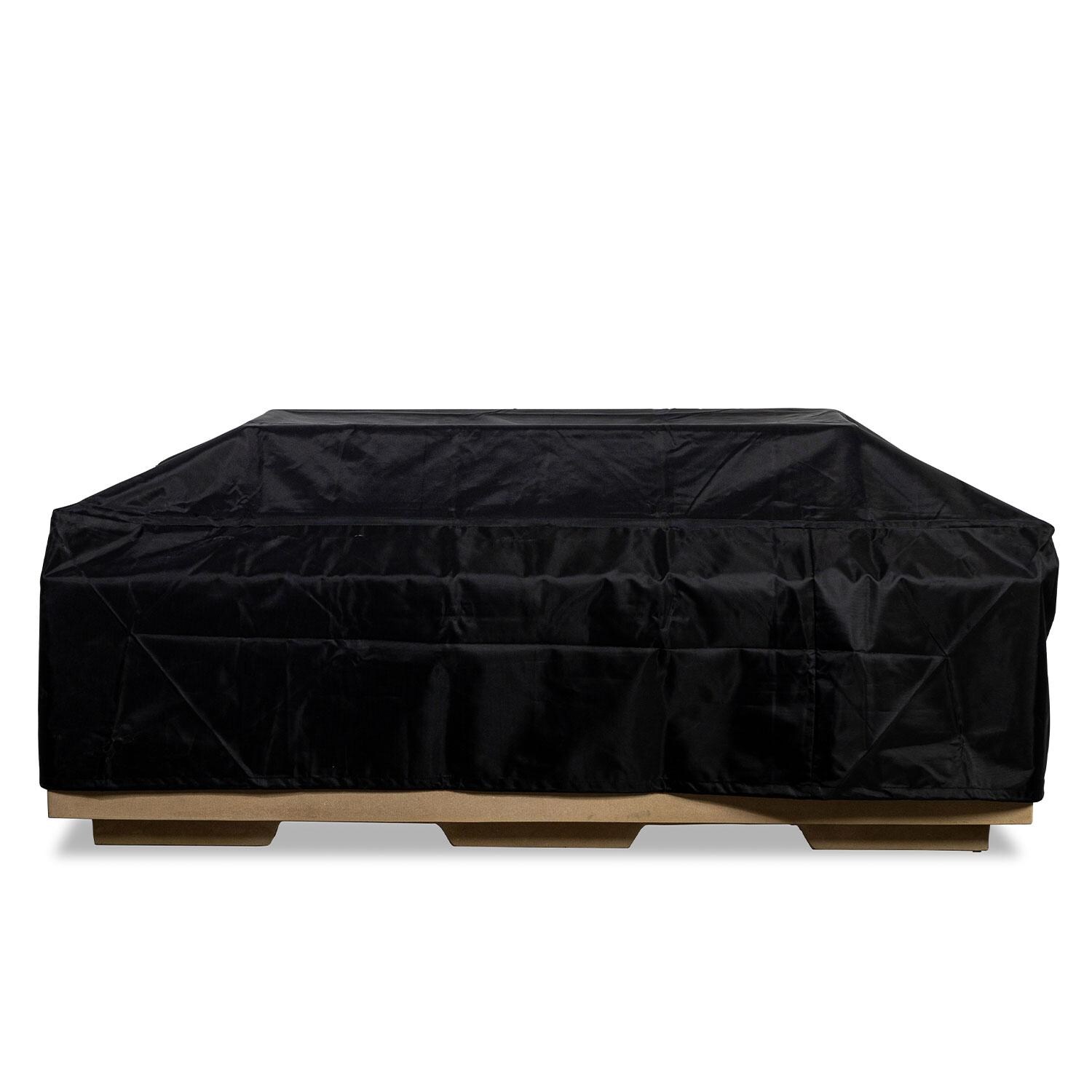 Glenwood 55-in Rectangular Concrete Natural Gas Fire Pit in Sand by Lakeview Outdoor Designs - Fire Pit Cover - White Background thumbnail