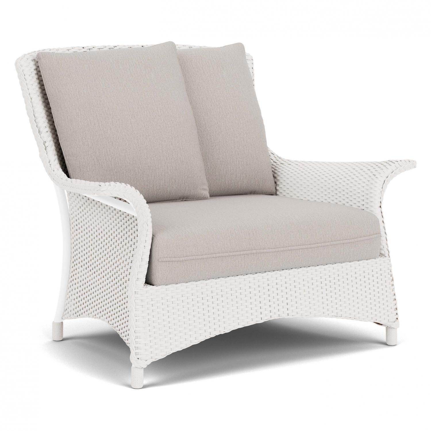Lloyd Flanders Mandalay Chair and a Half in White Finish with Remy Cloud Fabric - Angled thumbnail