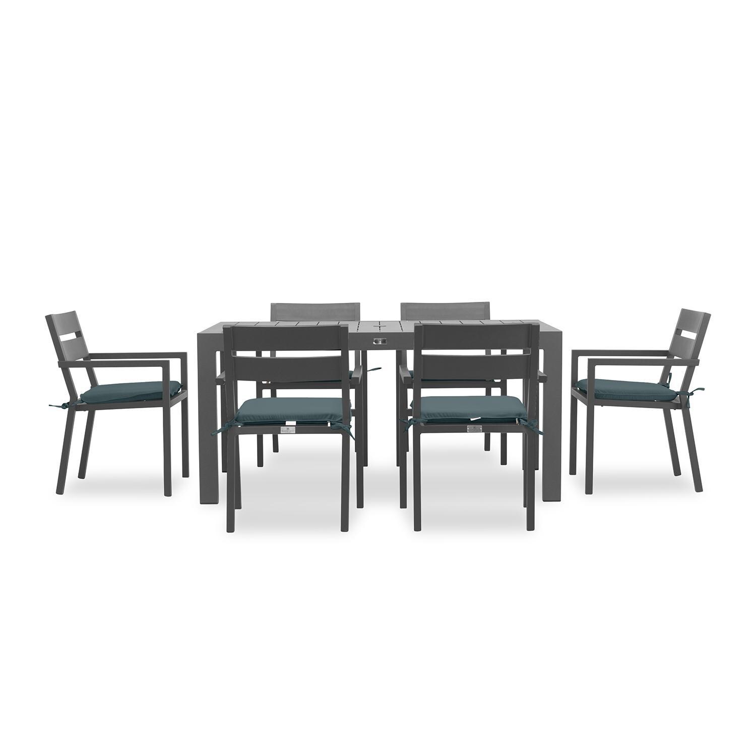 Calm Bay Classic 5 Pc Rectangular Dining Set in Slate/Cast Lagoon by Lakeview - White Background thumbnail