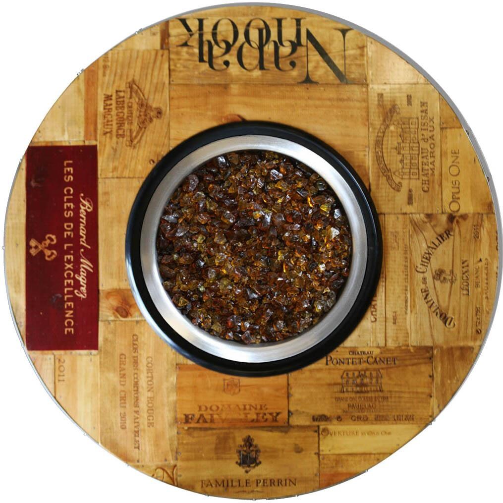 Vin De Flame Enthusiast 42-Inch Wine Barrel Fire Pit W/ 65,000 BTU Match Light Burner - Chat Height - Vintage Table Top - Example of Vintage Table Top 1 thumbnail