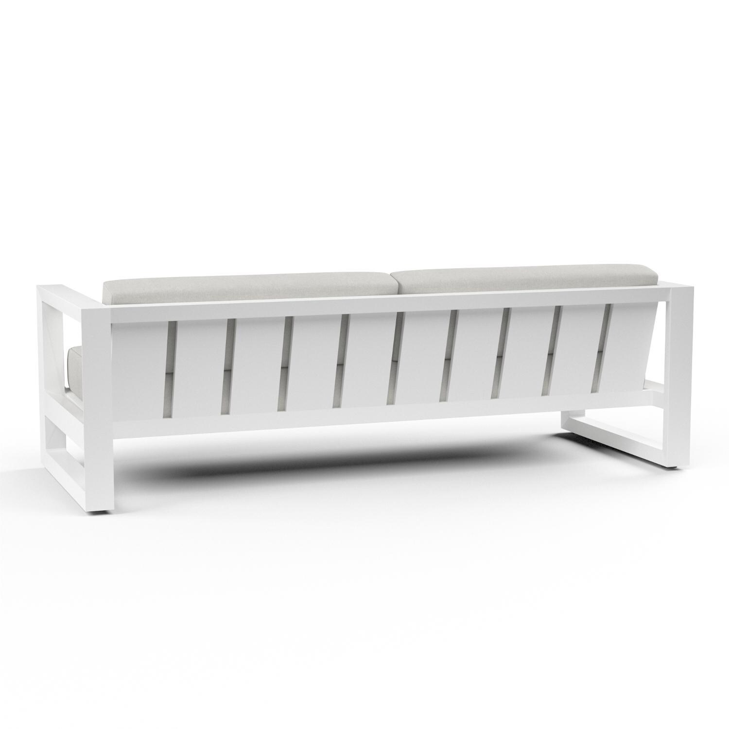 Sunset West - 4801-23-40433 - Newport Aluminum Patio Sofa W/ Sunbrella Cast Silver Cushions - Rear View thumbnail