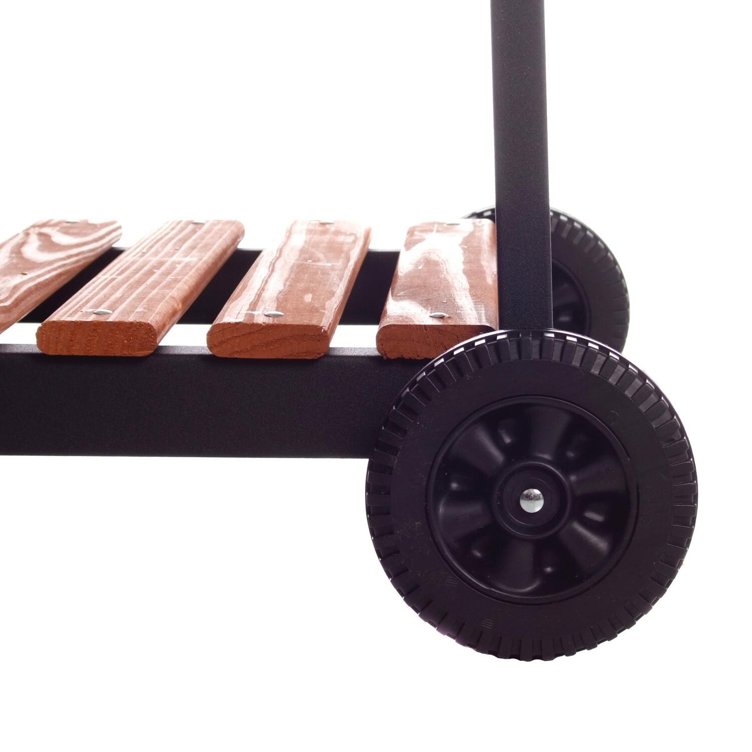 Americana by Meco Electric Grill With Rotisserie And Fold Down Side Tables - Wheels with Lower Wooden Shelf thumbnail