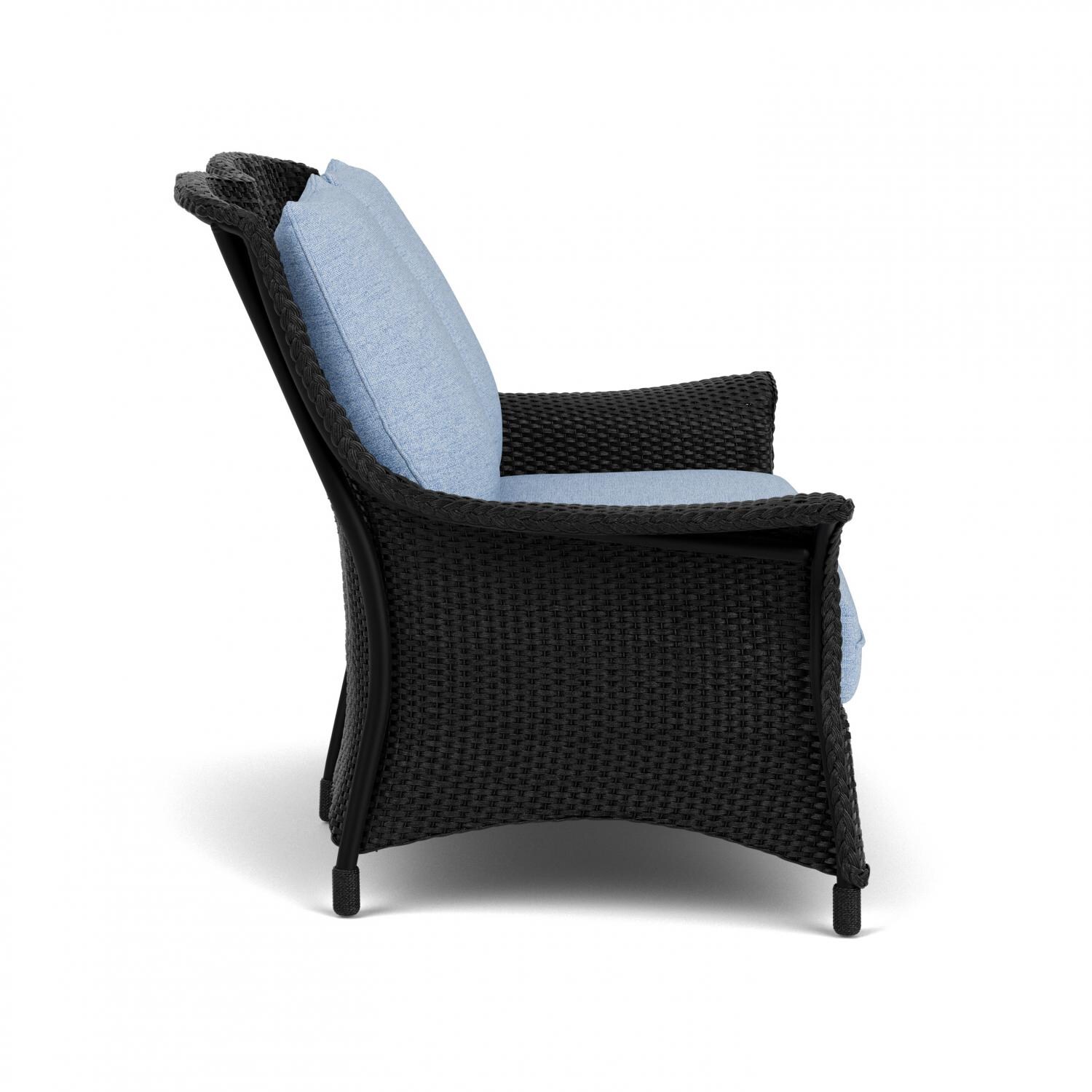 Lloyd Flanders Mandalay Loveseat in Ebony Finish with Demo Skyway fabric - Side thumbnail