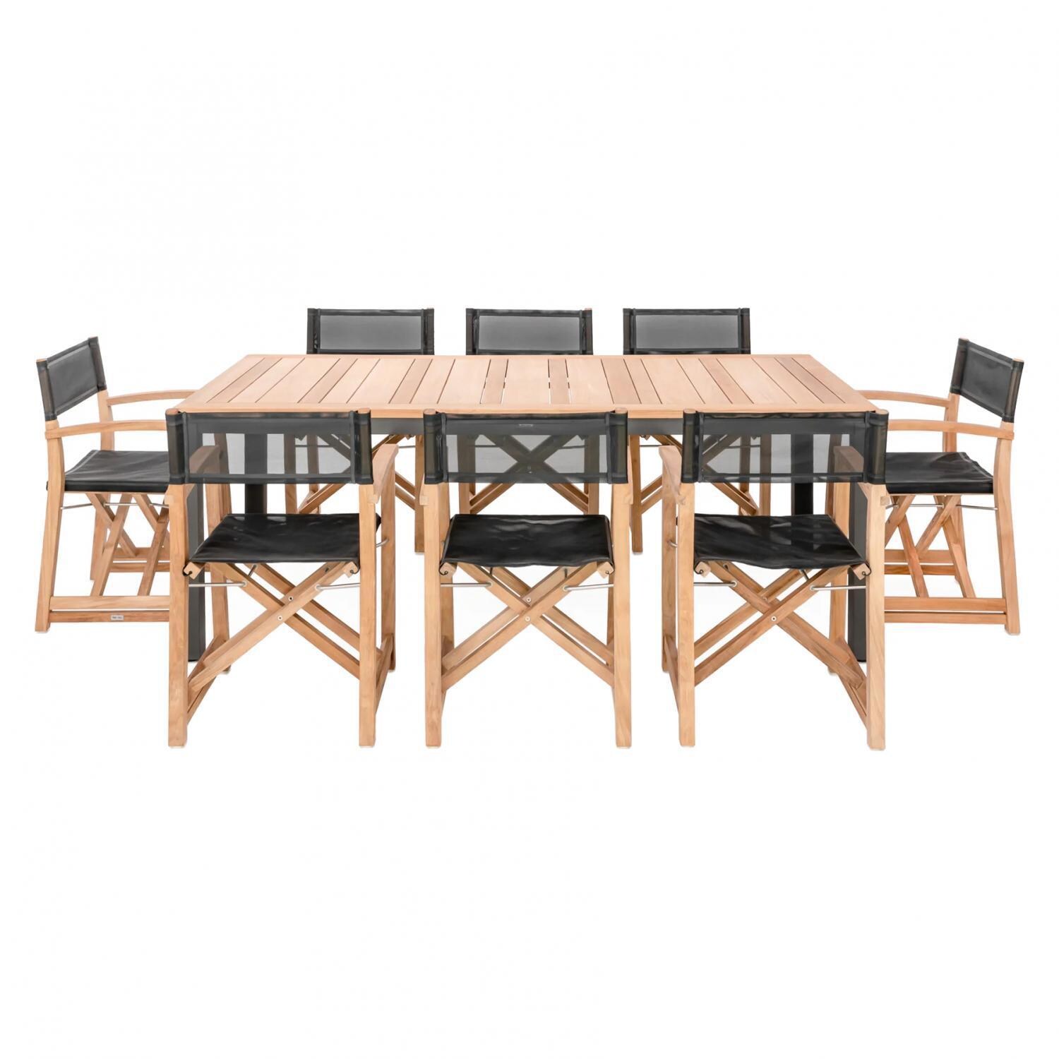 Teak + Table Monday 9 Piece Teak Patio Dining Set - White Background thumbnail