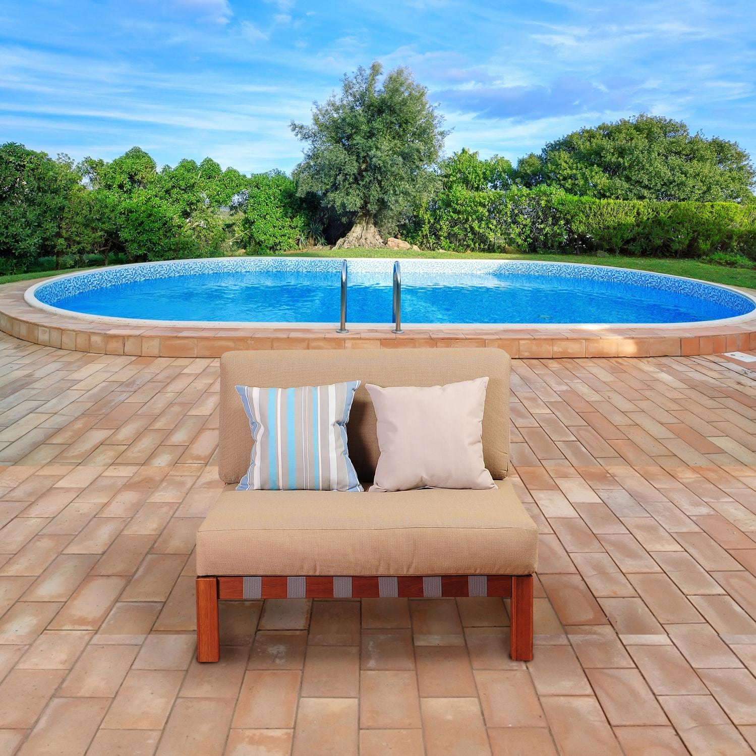 Ia Derbyshire Eucalyptus Patio Armless Sectional Chair By Eucalyptus Patio Armless Sectional