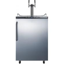 Summit 24-Inch 5.6 Cu. Ft. Double Tap Beer Dispenser / Kegerator With Towel Bar Handle - Stainless Steel / Black Cabinet - SBC635MBISSTBTWIN image