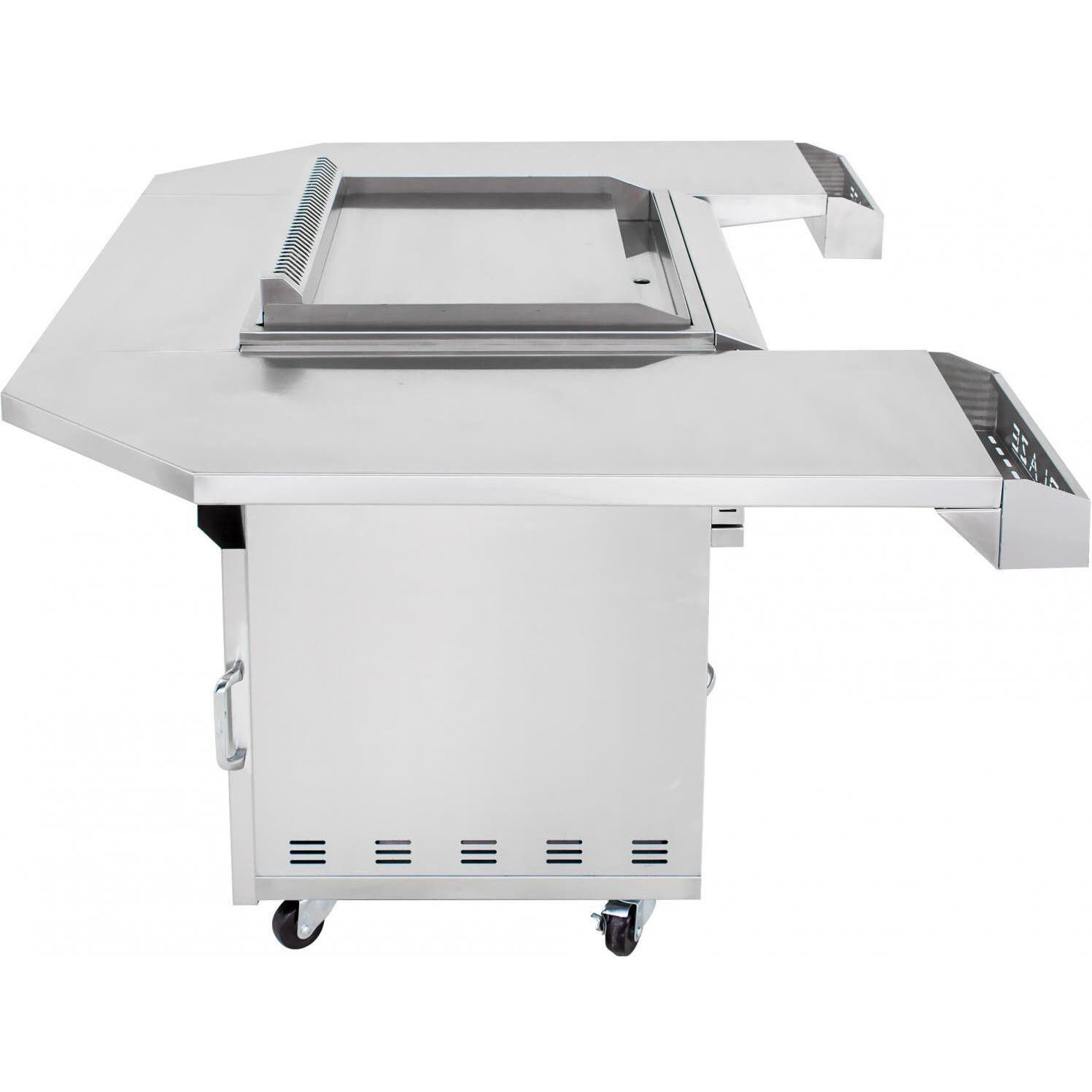 Blaze 30-Inch Natural Gas Griddle On Deluxe Cart - Side View thumbnail