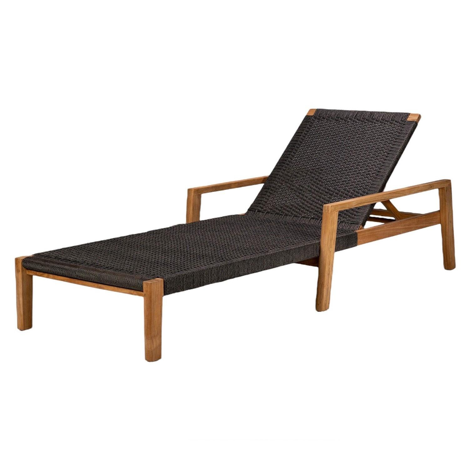 Admiral Teak Sun Chaise Lounge in Charcoal Grey by Royal Teak Collection - Display - White Background thumbnail