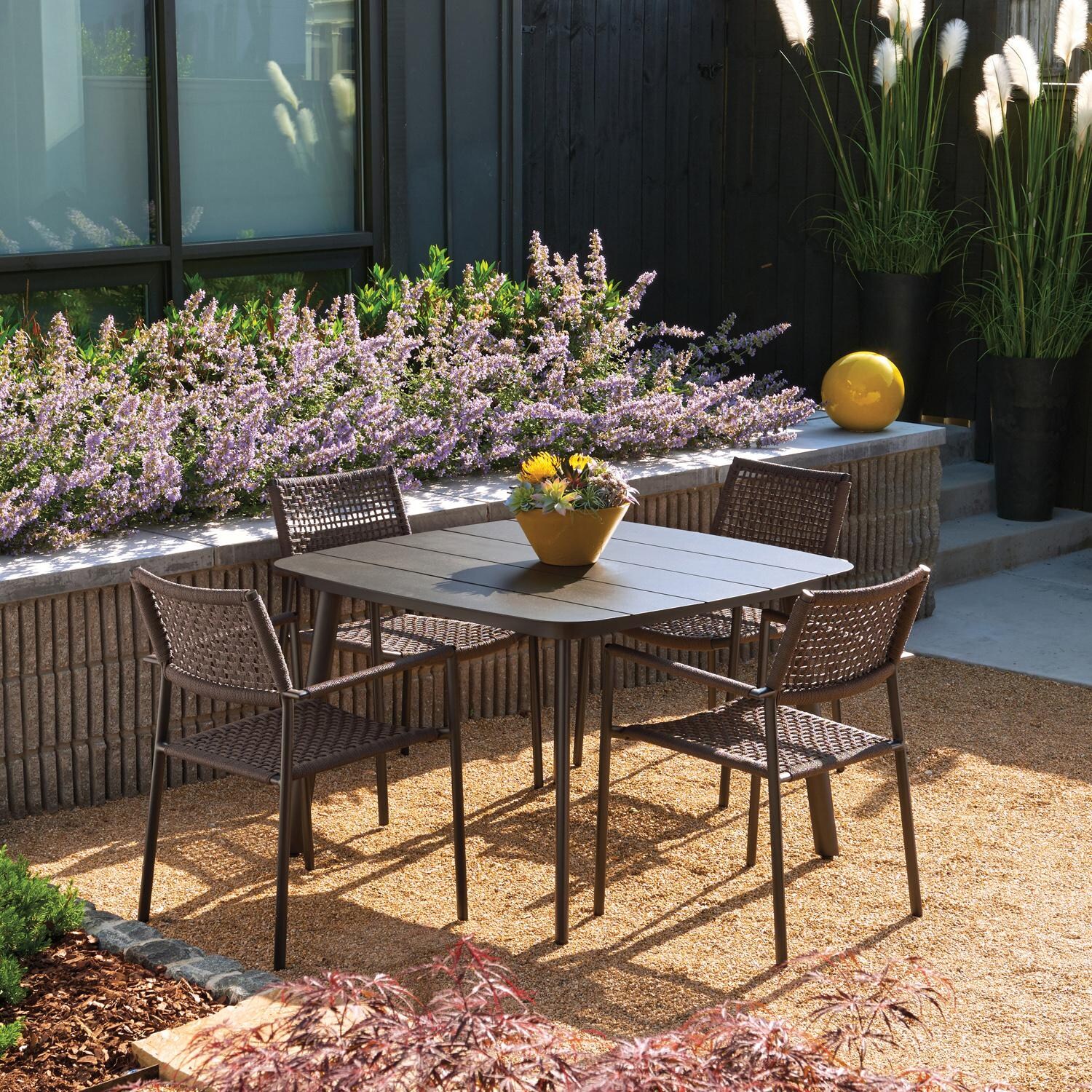 Oxford Garden Eiland 45 Inch Carbon Aluminum Dining Table - Garden thumbnail