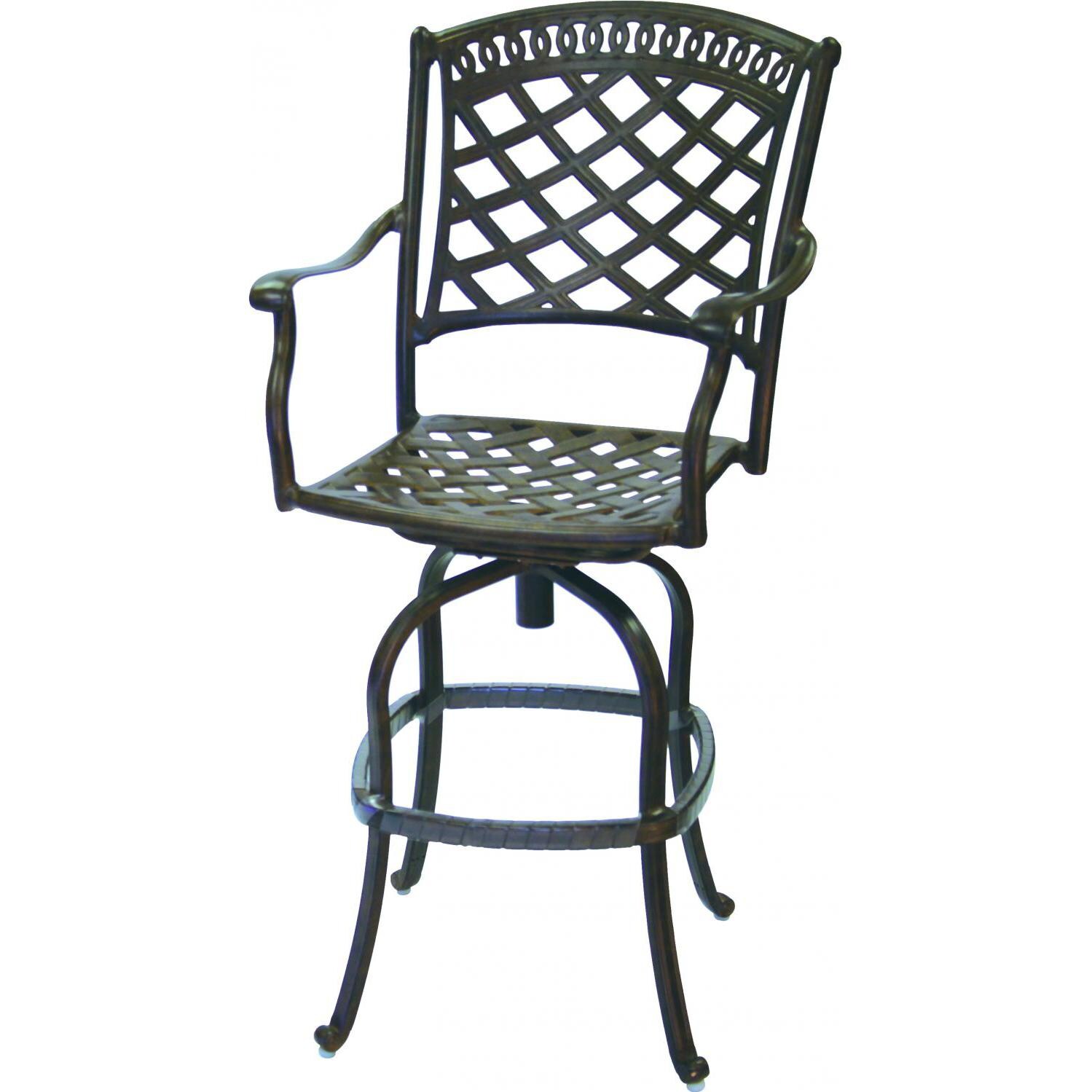 Sedona Cast Aluminum Swivel Bar Stool in Antique Bronze/Sesame by Darlee