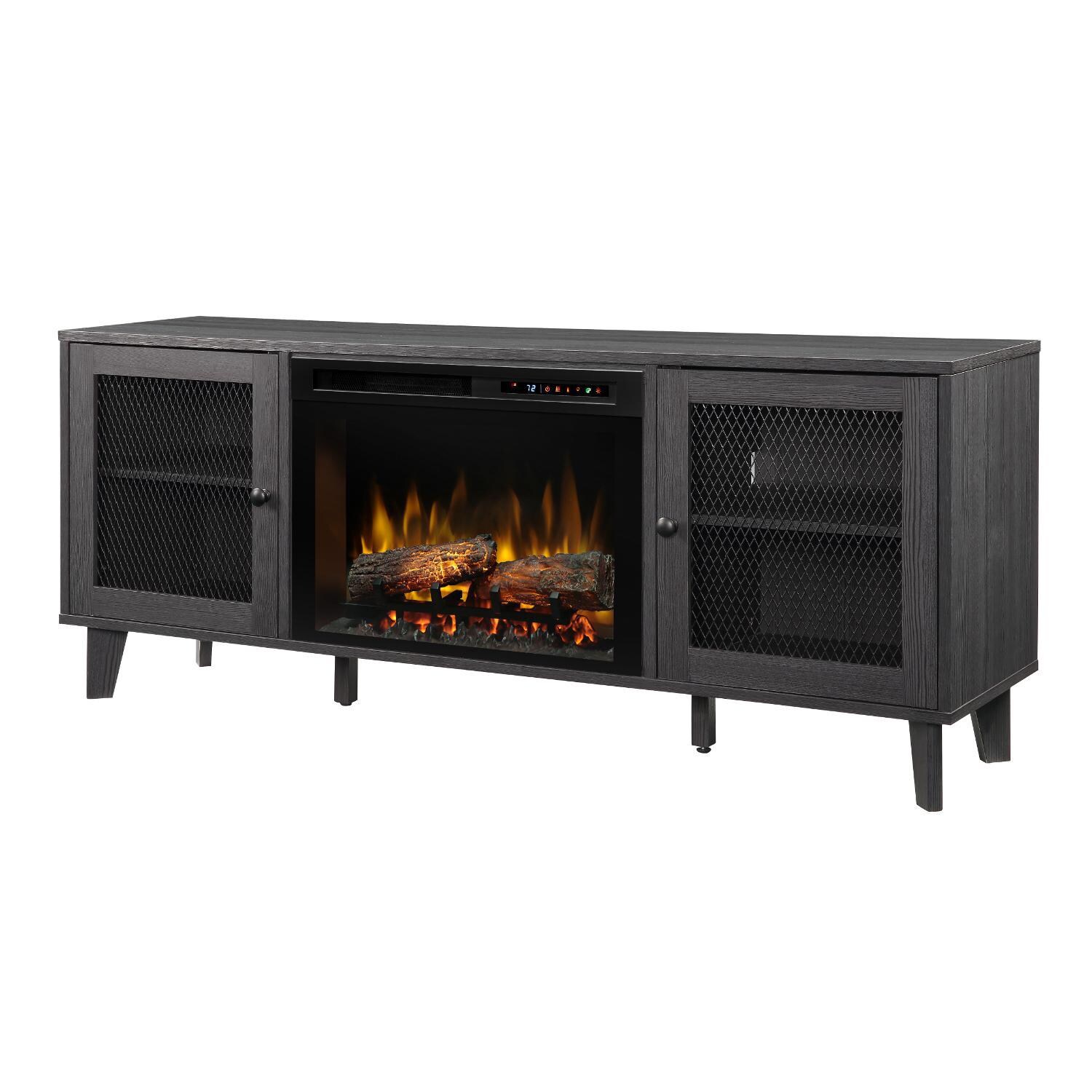 Dimplex - GDS26L8-1909WI - Dean 65-Inch Electric Fireplace Media Console - Logs - Wrought Iron thumbnail