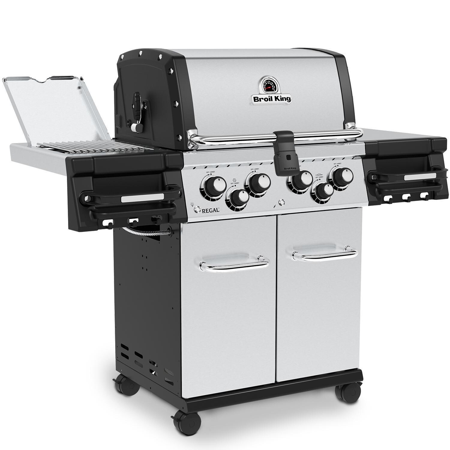 Broil King 956947 Regal S490 PRO IR 25-Inch Natural Gas Grill - Closed From Left - White Background thumbnail