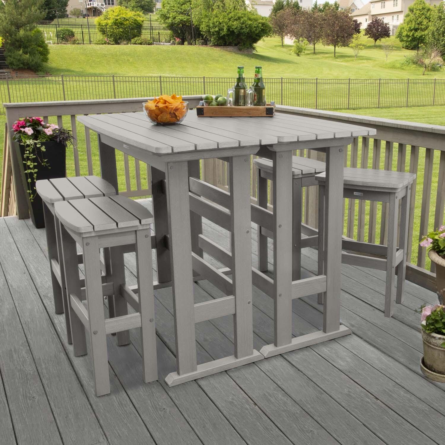 Hart Lane 6 Pc Recycled Plastic Bar Height Dining Set in Harbor Gray By Lakeview Outdoor Designs - Lifestyle thumbnail