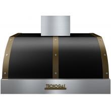 Tecnogas Superiore 36-Inch DECO Black / Brass Under Cabinet Vent Hood - 600 CFM - HD361BT-NB image