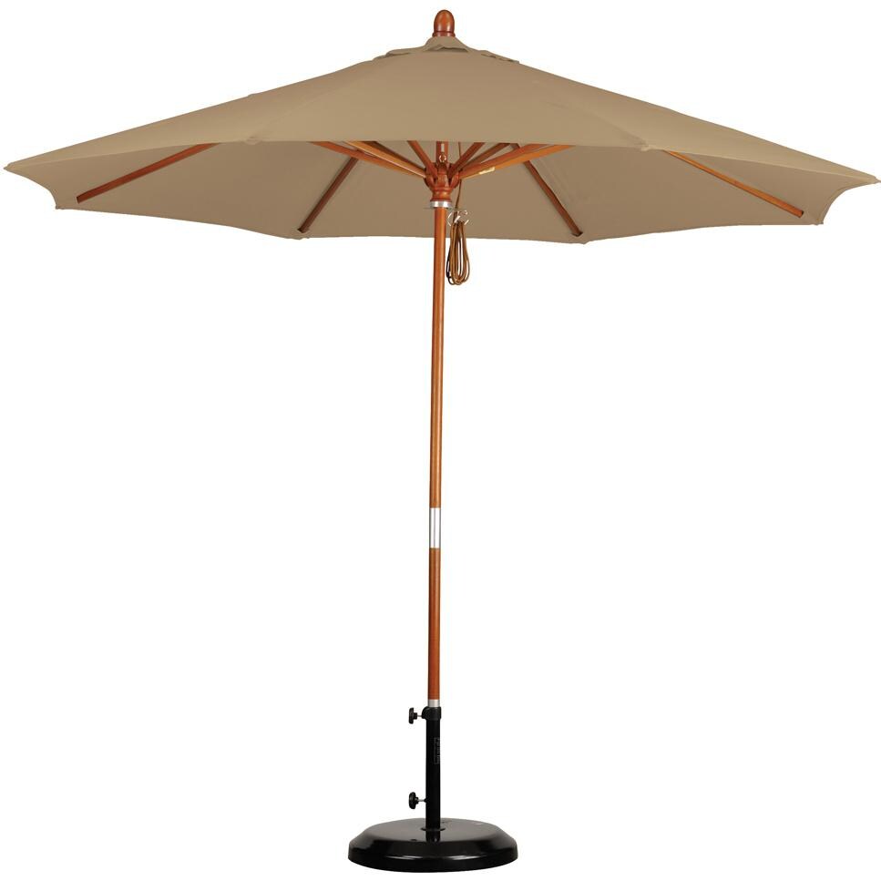 California Umbrella Octagonal 9 Ft Hardwood Patio Umbrella With Manual