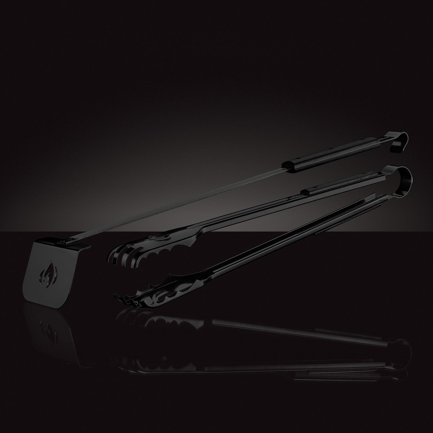 Napoleon 67740 Charcoal Rake & Tongs - Shown on Black - White Background thumbnail
