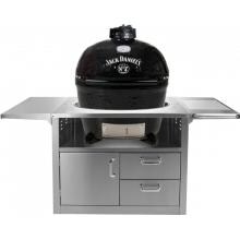 Primo Jack Daniels Edition Oval XL Ceramic Kamado Grill On Stainless Steel Cart image
