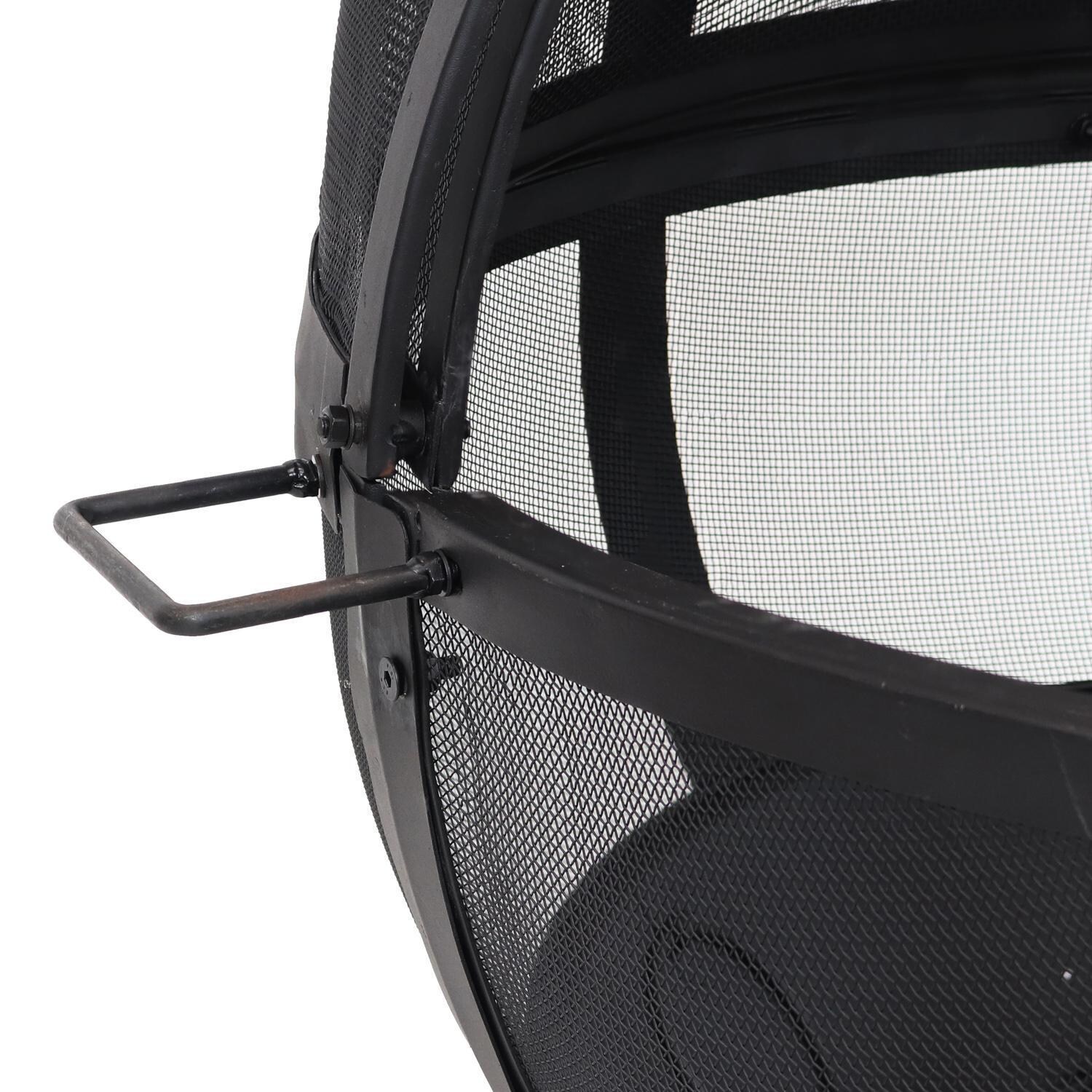 Ultimate Patio SC-KF-FBB 36-Inch Flaming Ball Steel Wood Burning Fire Pit W/ Cover - Close-Up thumbnail